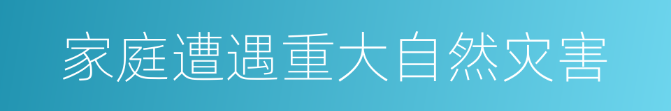 家庭遭遇重大自然灾害的同义词