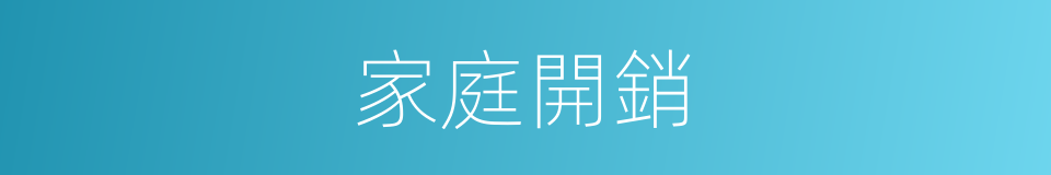家庭開銷的同義詞