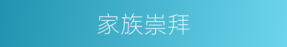 家族崇拜的同义词