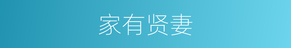 家有贤妻的同义词