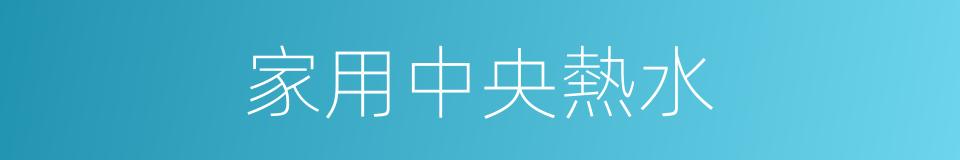家用中央熱水的同義詞