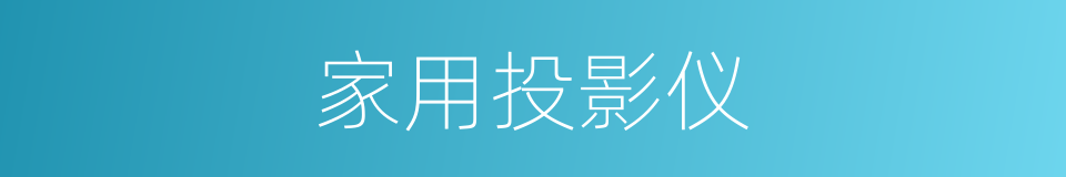 家用投影仪的同义词