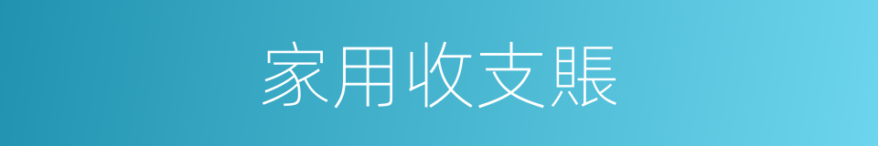 家用收支賬的同義詞