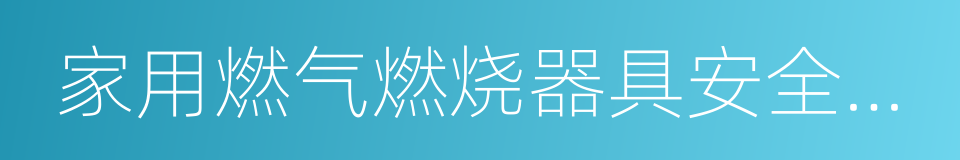 家用燃气燃烧器具安全管理规则的同义词