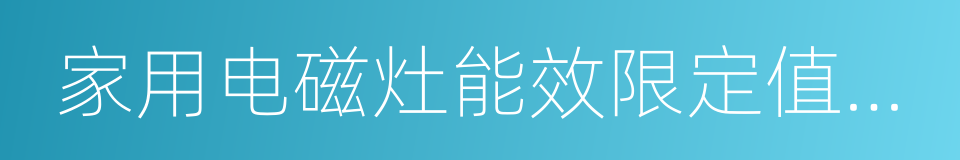家用电磁灶能效限定值及能效等级的同义词