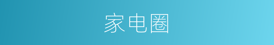家电圈的同义词