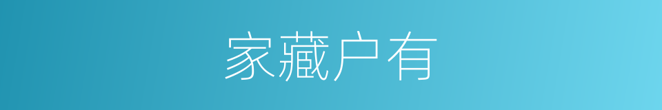 家藏户有的意思