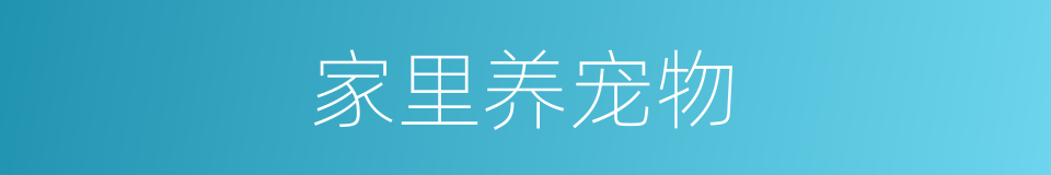 家里养宠物的同义词