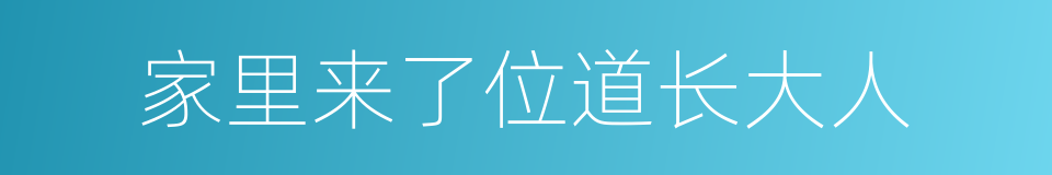 家里来了位道长大人的同义词