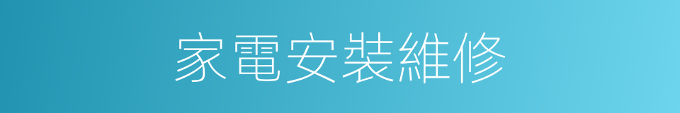 家電安裝維修的同義詞