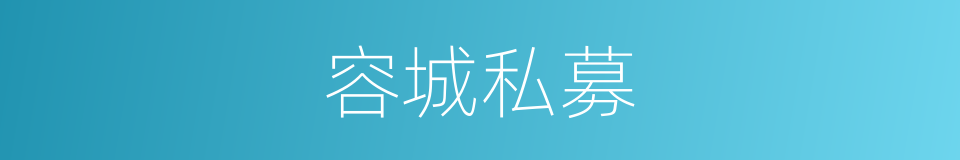容城私募的同义词