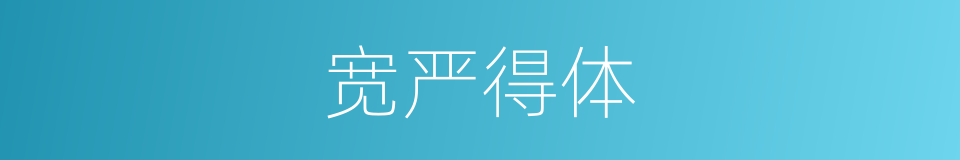 宽严得体的同义词