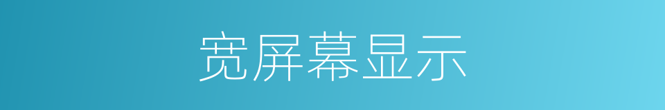 宽屏幕显示的同义词