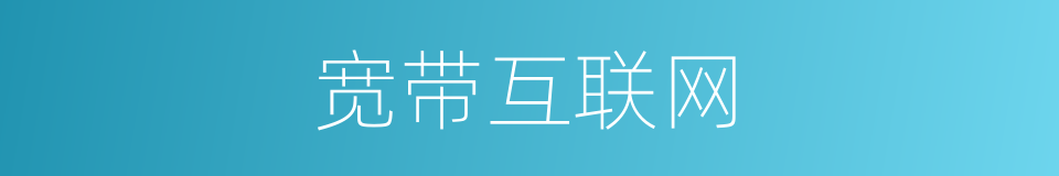 宽带互联网的同义词