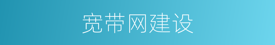宽带网建设的同义词