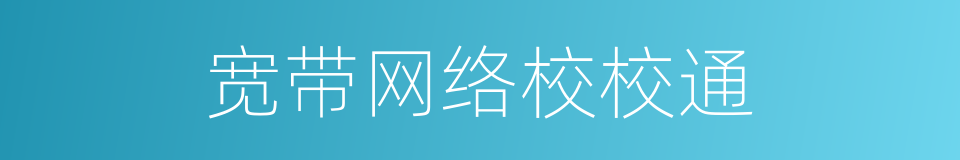 宽带网络校校通的同义词