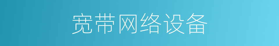 宽带网络设备的同义词