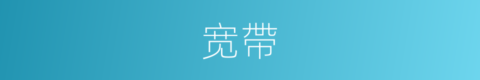 宽帶的意思