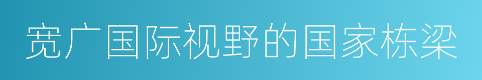 宽广国际视野的国家栋梁的同义词