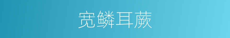 宽鳞耳蕨的同义词