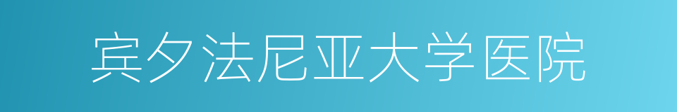 宾夕法尼亚大学医院的同义词