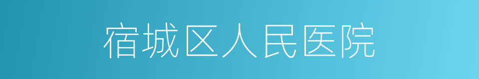 宿城区人民医院的同义词