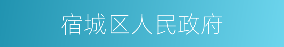 宿城区人民政府的同义词