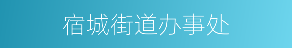 宿城街道办事处的同义词