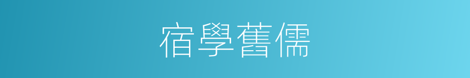 宿學舊儒的意思