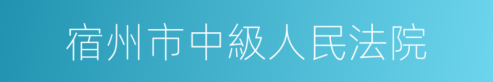 宿州市中級人民法院的同義詞