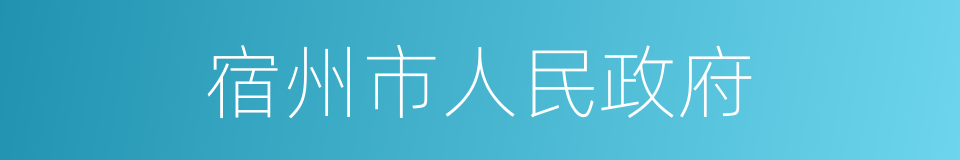 宿州市人民政府的同义词