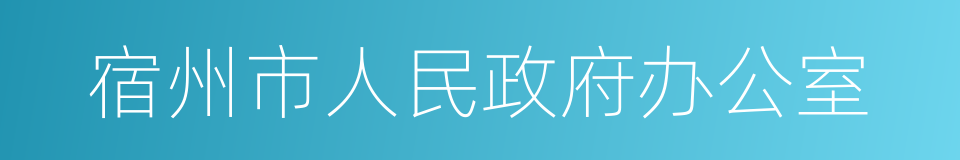 宿州市人民政府办公室的同义词