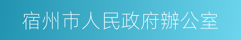 宿州市人民政府辦公室的同義詞