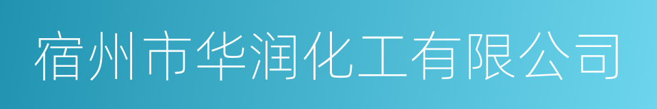 宿州市华润化工有限公司的同义词