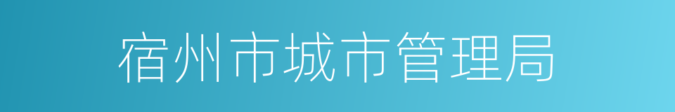 宿州市城市管理局的同义词