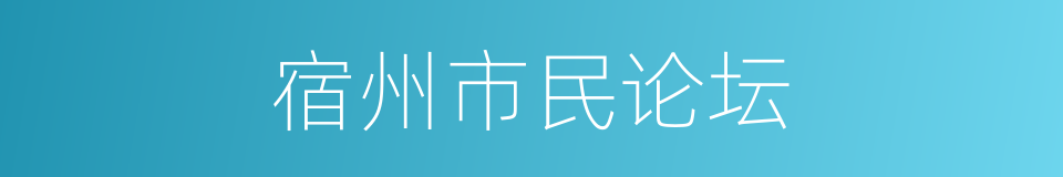 宿州市民论坛的同义词