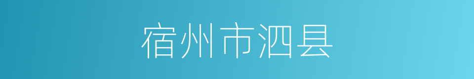 宿州市泗县的同义词