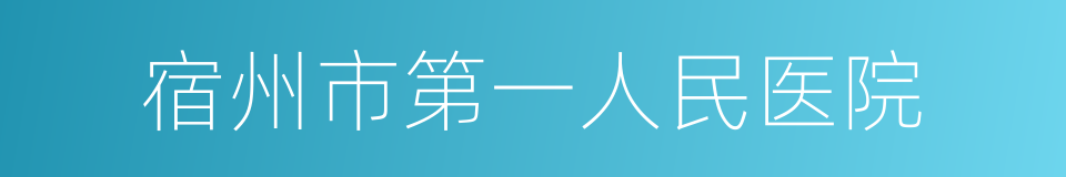 宿州市第一人民医院的同义词