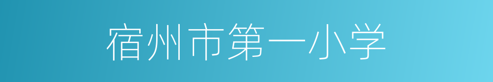 宿州市第一小学的同义词