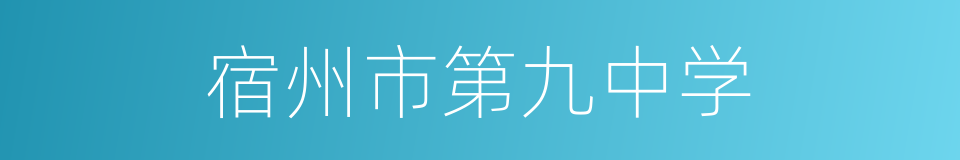 宿州市第九中学的同义词