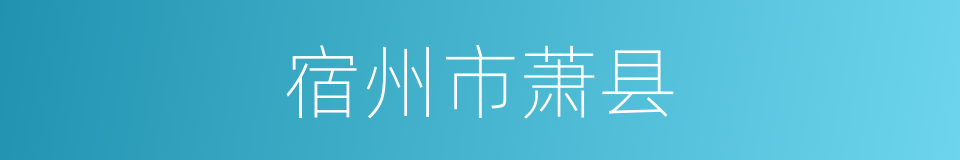 宿州市萧县的同义词