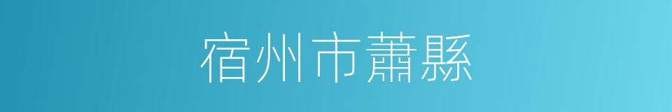 宿州市蕭縣的同義詞