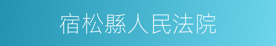 宿松縣人民法院的同義詞