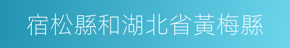 宿松縣和湖北省黃梅縣的同義詞