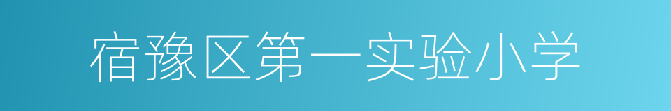 宿豫区第一实验小学的同义词