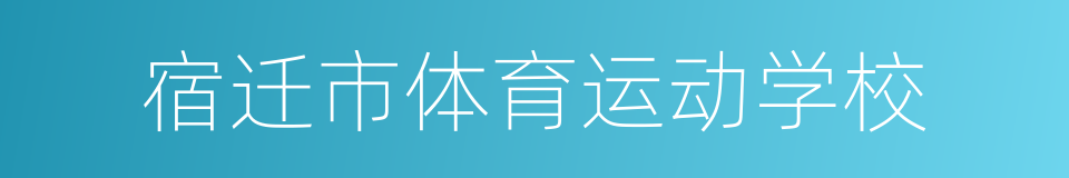 宿迁市体育运动学校的同义词