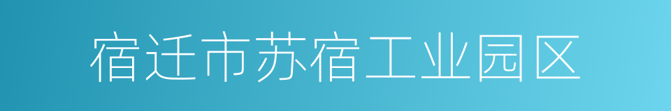 宿迁市苏宿工业园区的同义词