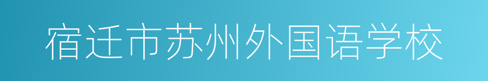 宿迁市苏州外国语学校的同义词