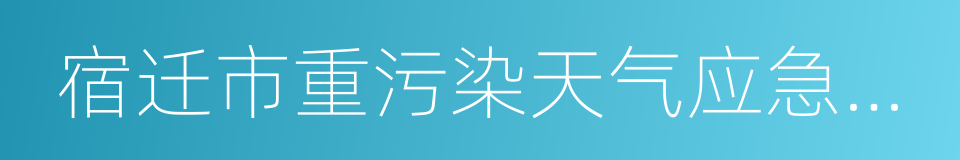 宿迁市重污染天气应急预案的同义词