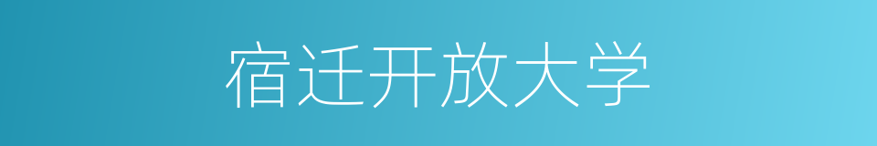宿迁开放大学的同义词